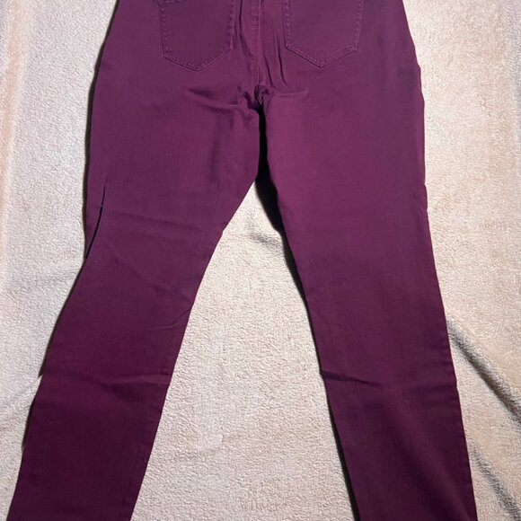 Wax Jean Los Angeles Women 14 Maroon Burgundy Mid Raise Straight Leg Jeans (L) - Picture 6 of 7
